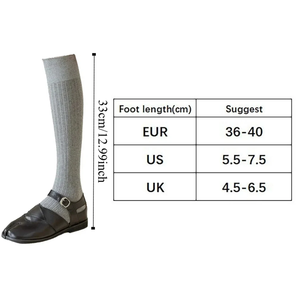 올 매치 니트 투 토 스타킹 얇은 솔리드 컬러 JK 송아지 롱 양말 하라주쿠 니하이 별도 발가락 양말 로리타
