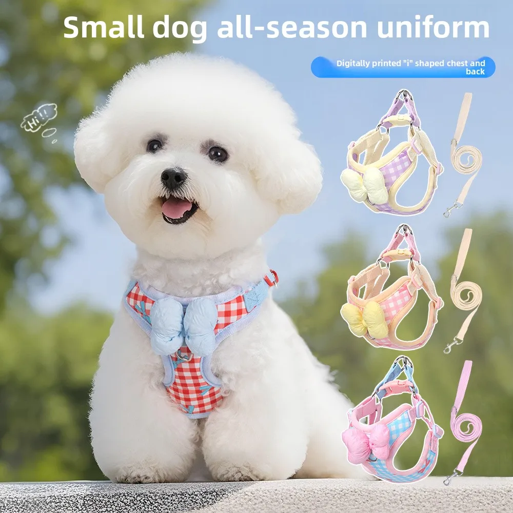 

New Dog Leash, Pet Puppy Chest Strap, Bichon Shiba Inu Schnauzer Breathable Outdoor Dog Walking Leash