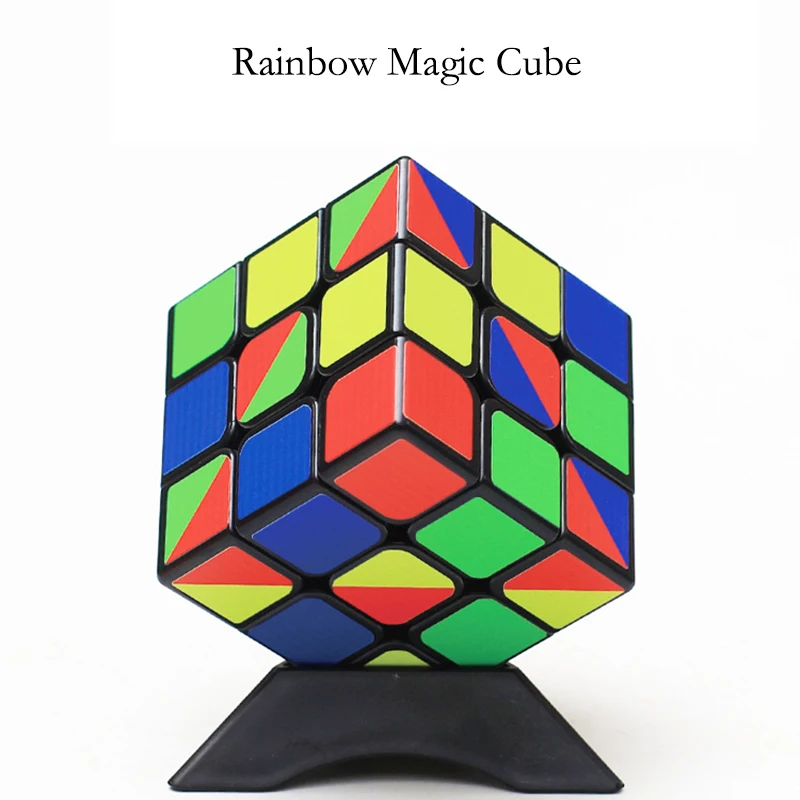 Cubes de vitesse professionnels pour enfants, autocollant coloré, forme triangulaire, torsion, jouets magiques, 3 joueurs, 3x3x3, 3x3