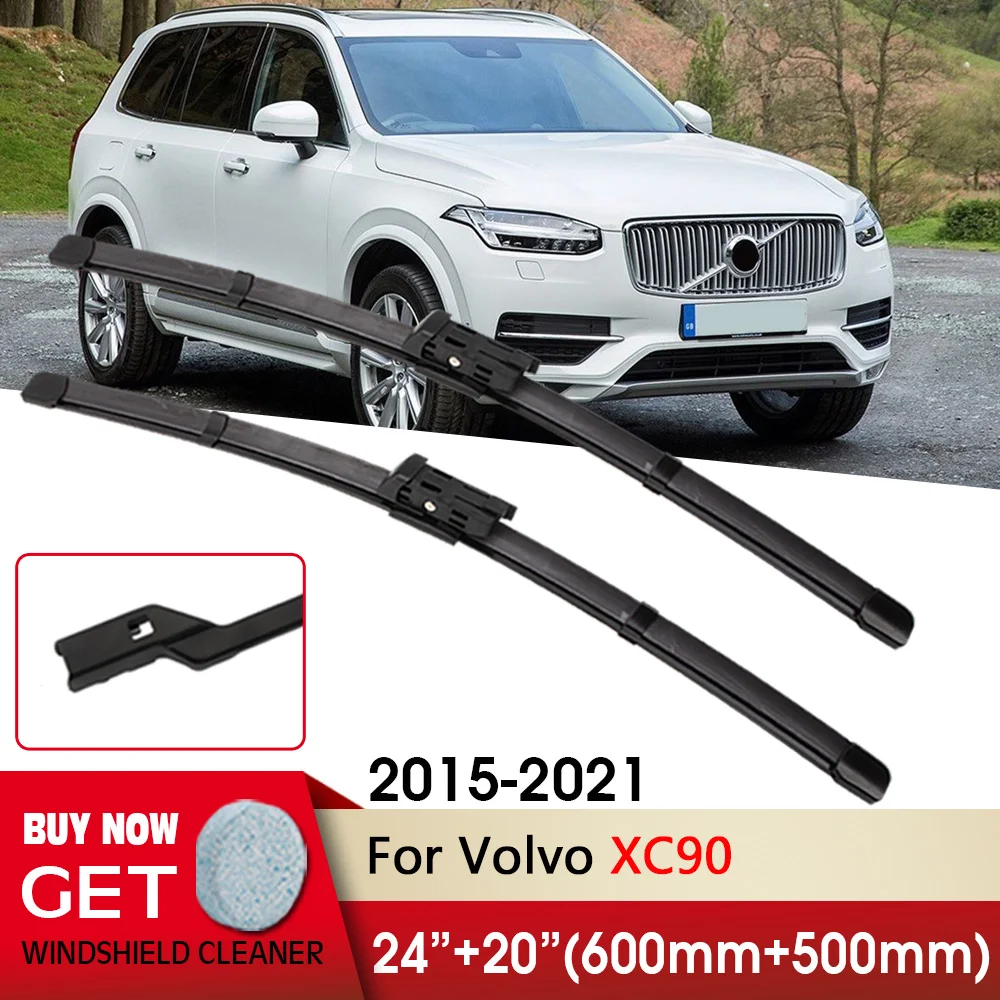 

Car Wipers Front Wiper Blade 24"+20" For Volvo XC90 2015-2021 Fit push button Front Windscreen Wipers Auto Accessories