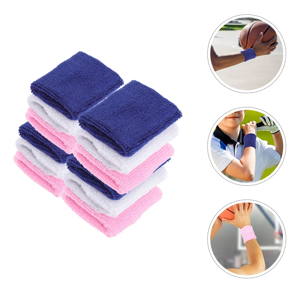 12 قطعة من أربطة دعم المعصم الرياضية قابلة للتنفس وقابلة للتمدد لأحزمة الرأس للتنس وكرة السلة واليوجا واللياقة البدنية #3