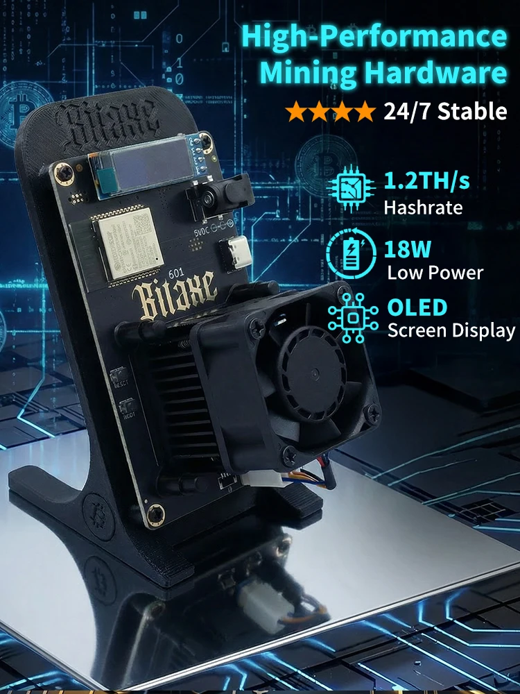 Najnowszy model Bitaxe Gamma 601 do kopania kryptowalut z 2026 roku, 1.1-1.2 TH/s, 25W, Open Source Bitcoin Miner z zasilaczem, Bitaxe Solo Miner — zdjęcie 2