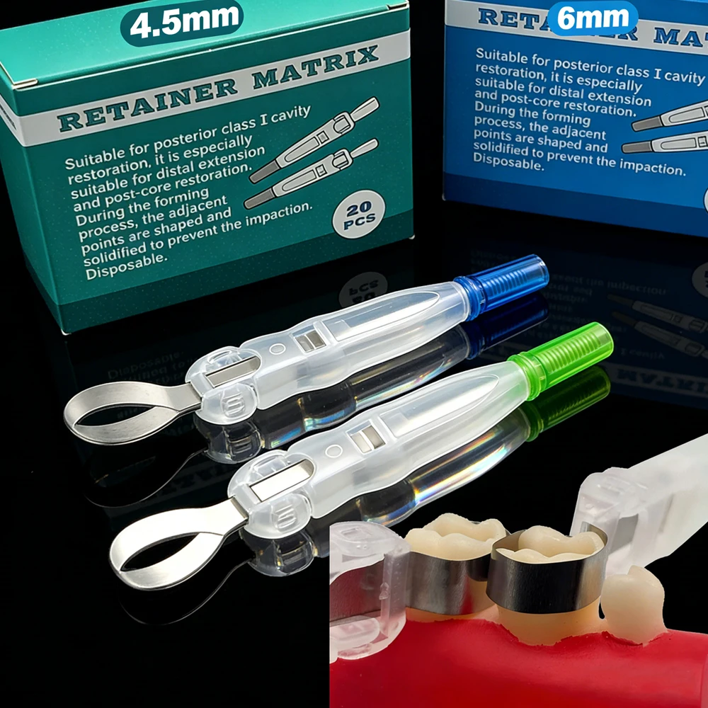 

Sectional Matrix System with 20 Preformed Metal Bands per Box Designed for Use with Dental Matrix Retainers