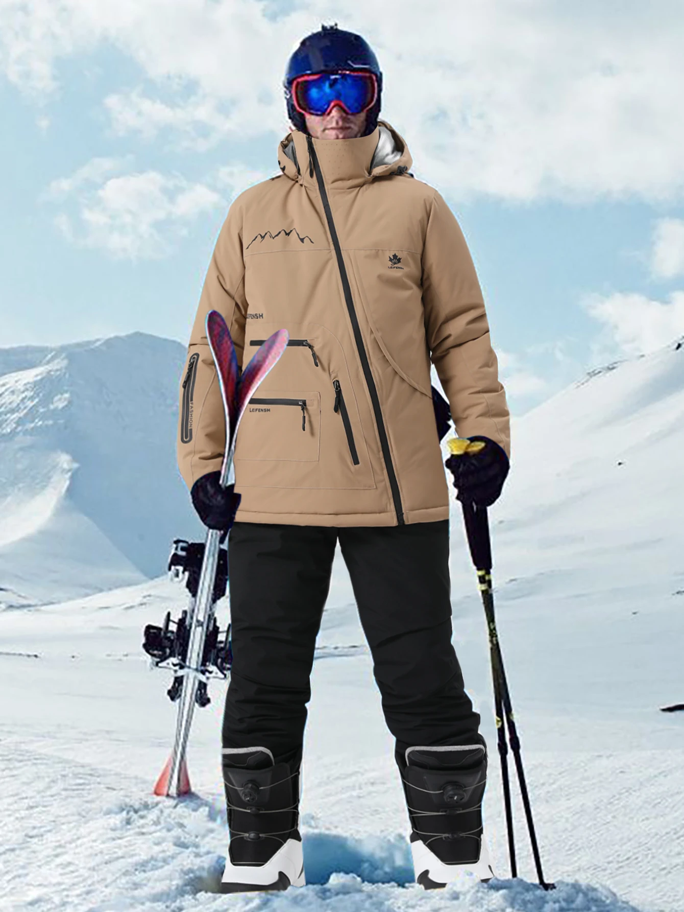 1 Set Sports & Outdoor Supplies Outdoor Casual Winter Sports Skiing Supplies Clothing Men Ski Suit Menski Set Top+Bottomshx506-1