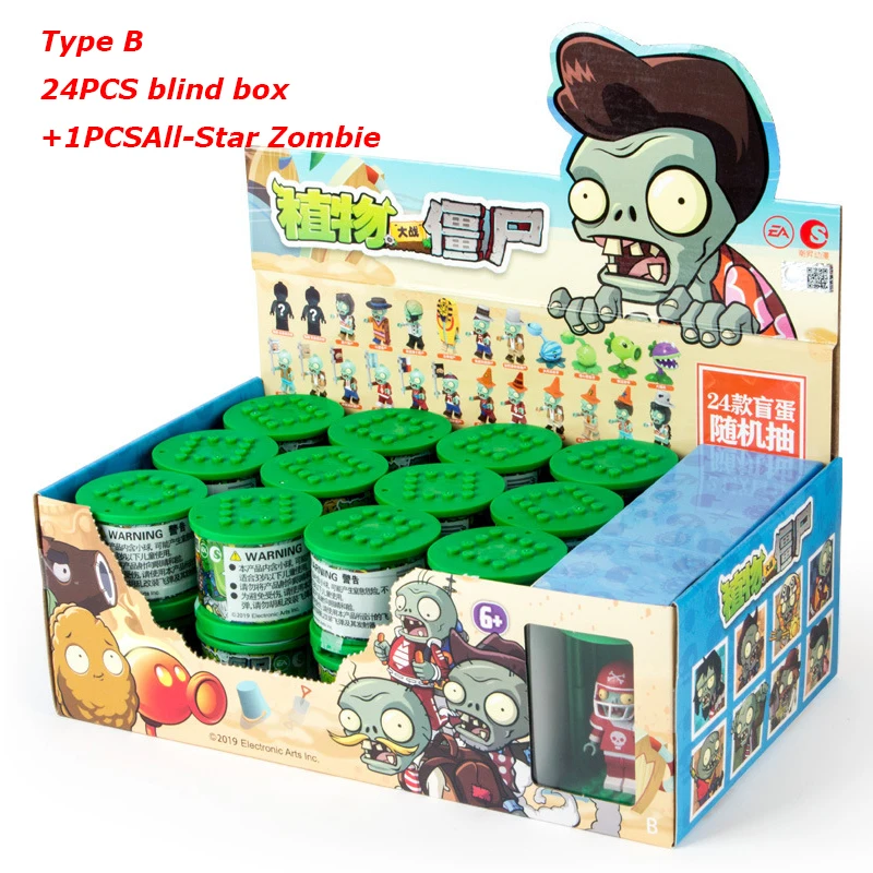 Plants Vs Zombies 2 Fire Peashooter Zombie Army Blind Box Game Scene Model 50 Styles Action Figures Collection Boys Toy Gifts