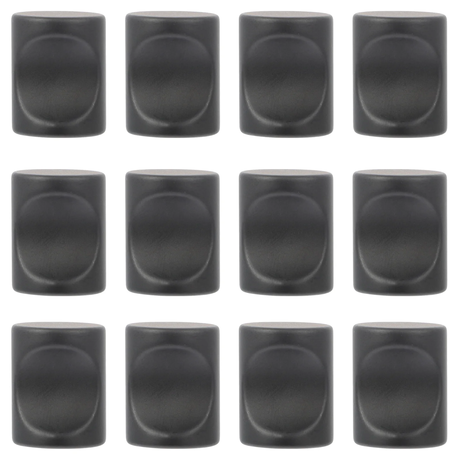 

12pcs Single Hole Cabinet Wardrobe Handle Drawer Knobs Pull Thumb Black 18x23 Aluminum Alloy Smooth Modern Fits Furniture