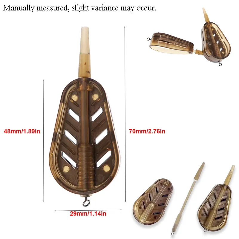 3-Piece Quick-Release Carp Feeder Set - 20g/30g/40g/50g Bait Cage for Long-Distance Fishing view 5