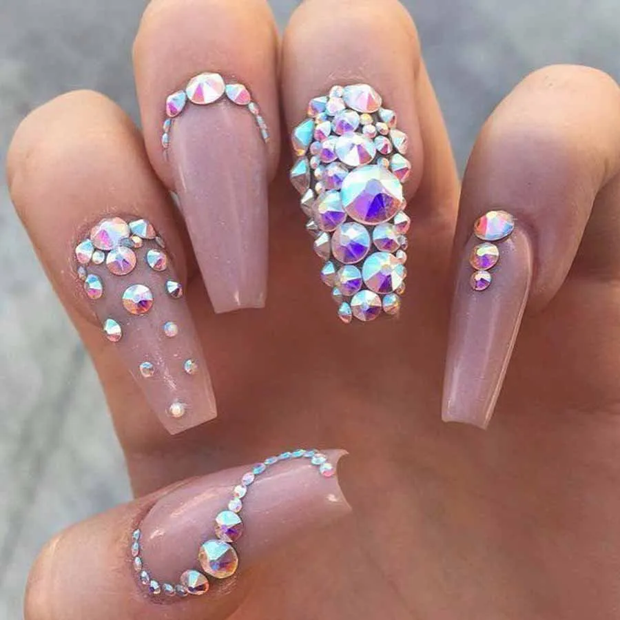 1440PCS SS3-SS20 Mix Colors Mix Size Nail Art Rhinestones Crystal Flat Back Non Hotfix Stone Diamonds For 3D Nails Decorations