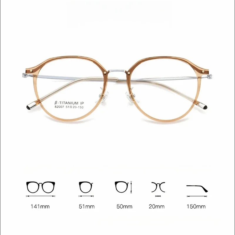 نظارات نسائية دائرية جديدة من OLLYMURS خفيفة الوزن مصنوعة من سبائك التيتانيوم موضة TR90 إطار نظارات طبية بصرية للرجال 82007