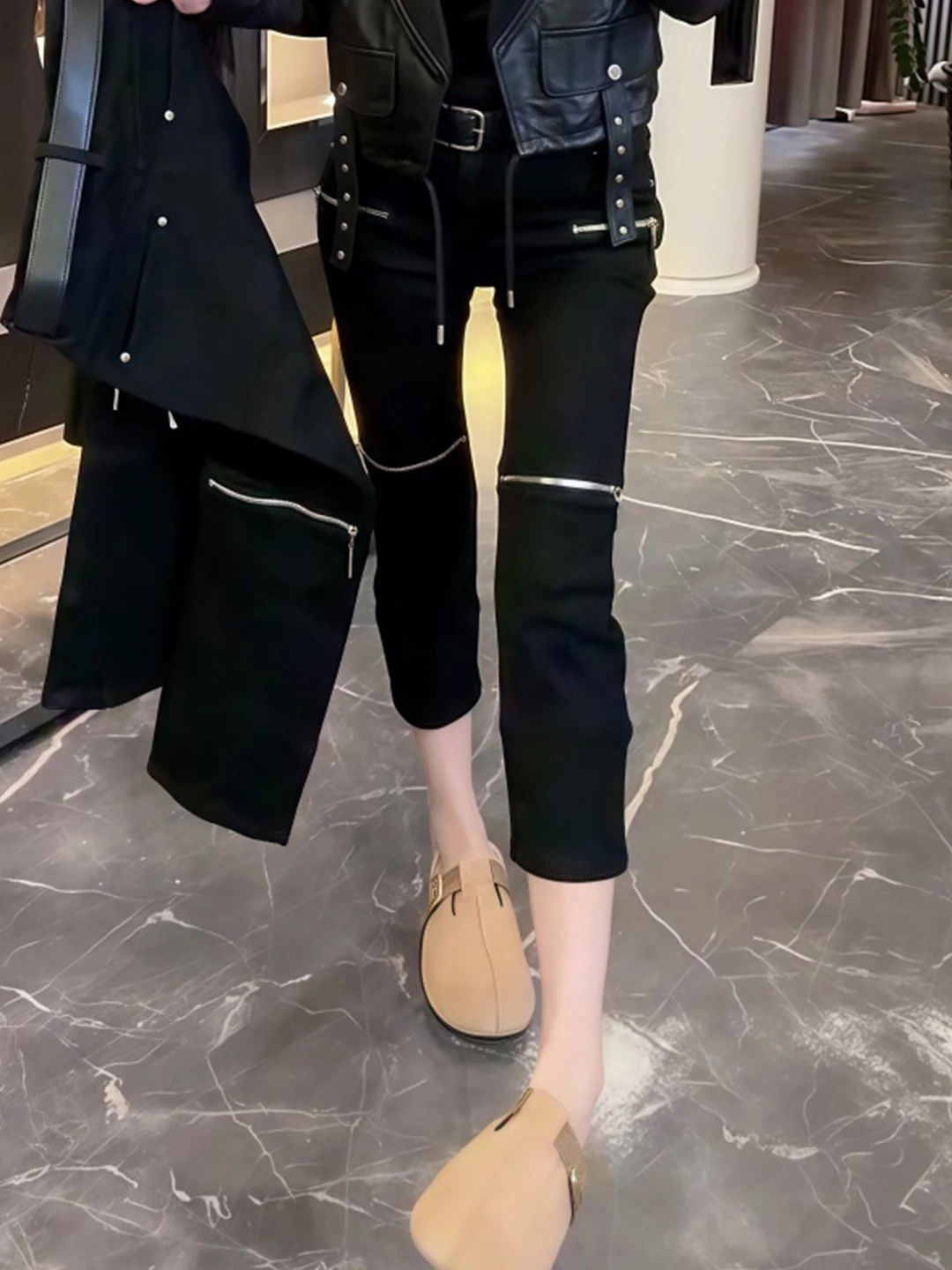 

High Waist Slimming Jeans Women's Early Autumn New Large Size Pear ape Body High Waist Slim Fit Eighteen Small Foot Pants