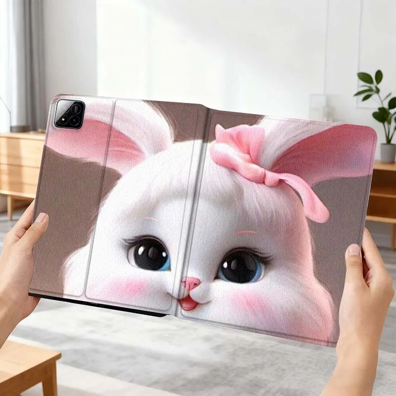 

Cat Rabbit Cartoon Cute Gift For Xiaomi Mi Pad Mini 4 5 6 7 SE Pro Plus Redmi Pad 2 SE 2025 8.8 11 Foldable Tablet Case