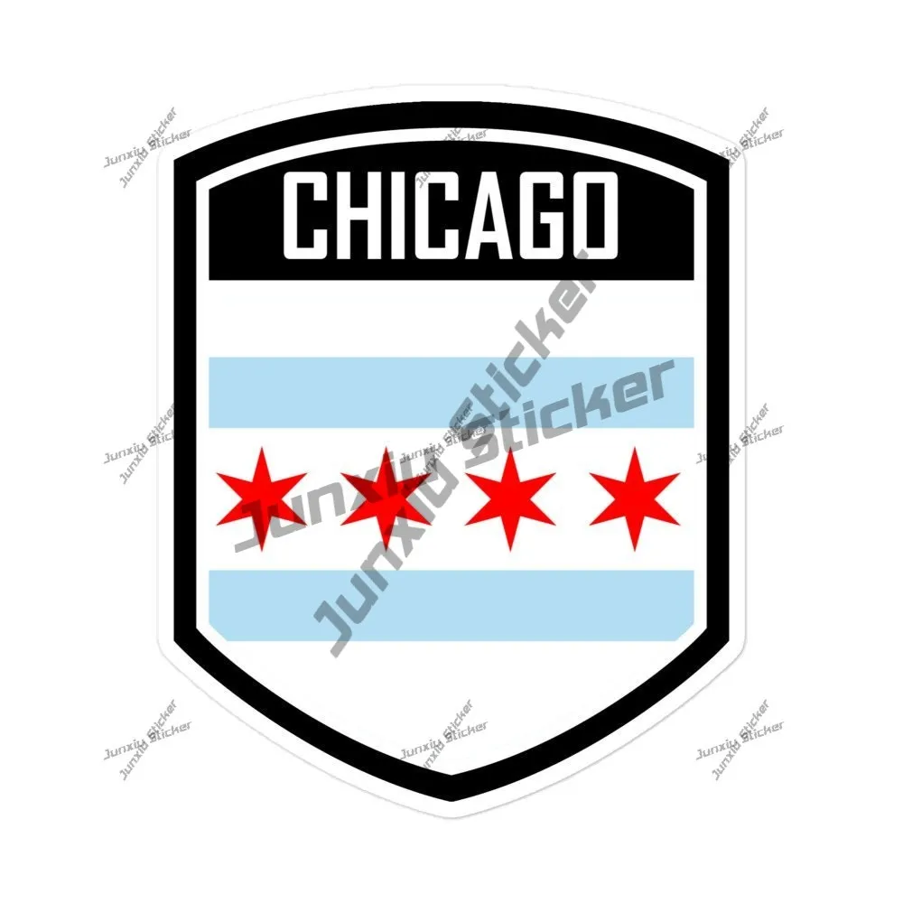 

Chicago Flag Emblem Stickers For Bumper Bodywork Bumper Guitar Phone Window Engine Cover Decorative