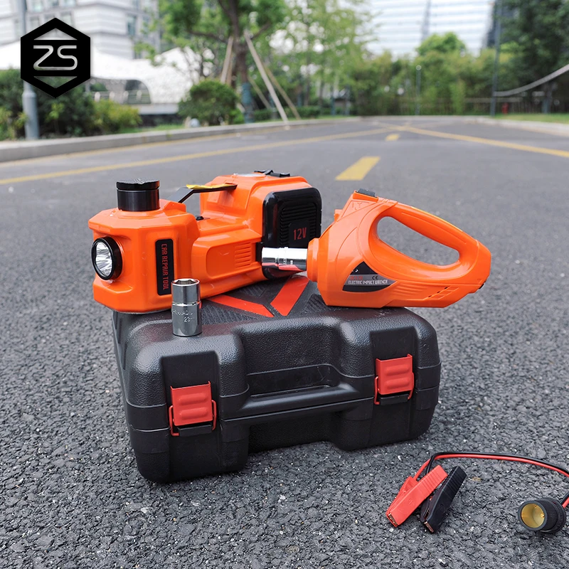 ZS New val Car Repair Tool Kit DC 12 V Hydraulic Jack and Impact Wrench