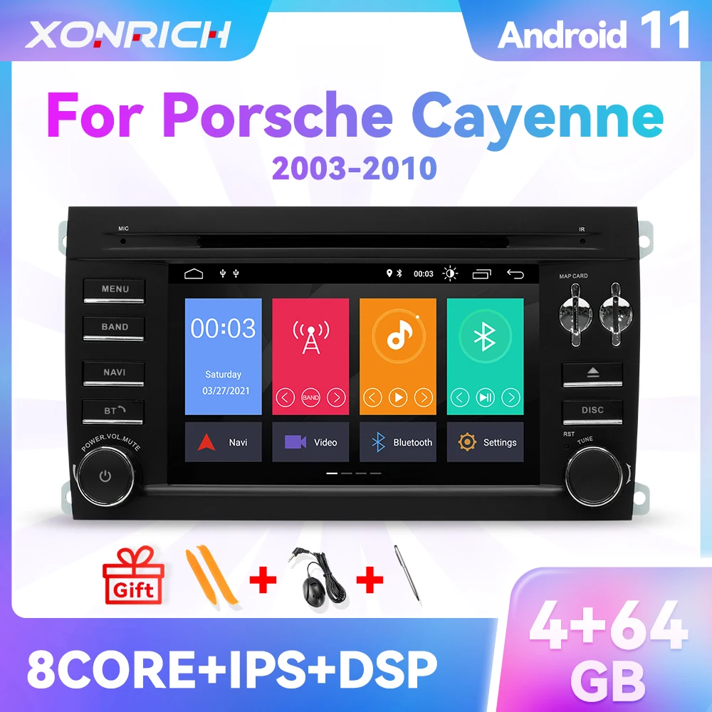 XONRICH Carplay 2Din 4GB Android 11 Car DVD Player For Porsche Cayenne GTS 2003 2004-2010 Multimedia RDS 8Core GPS DSP Autoradio