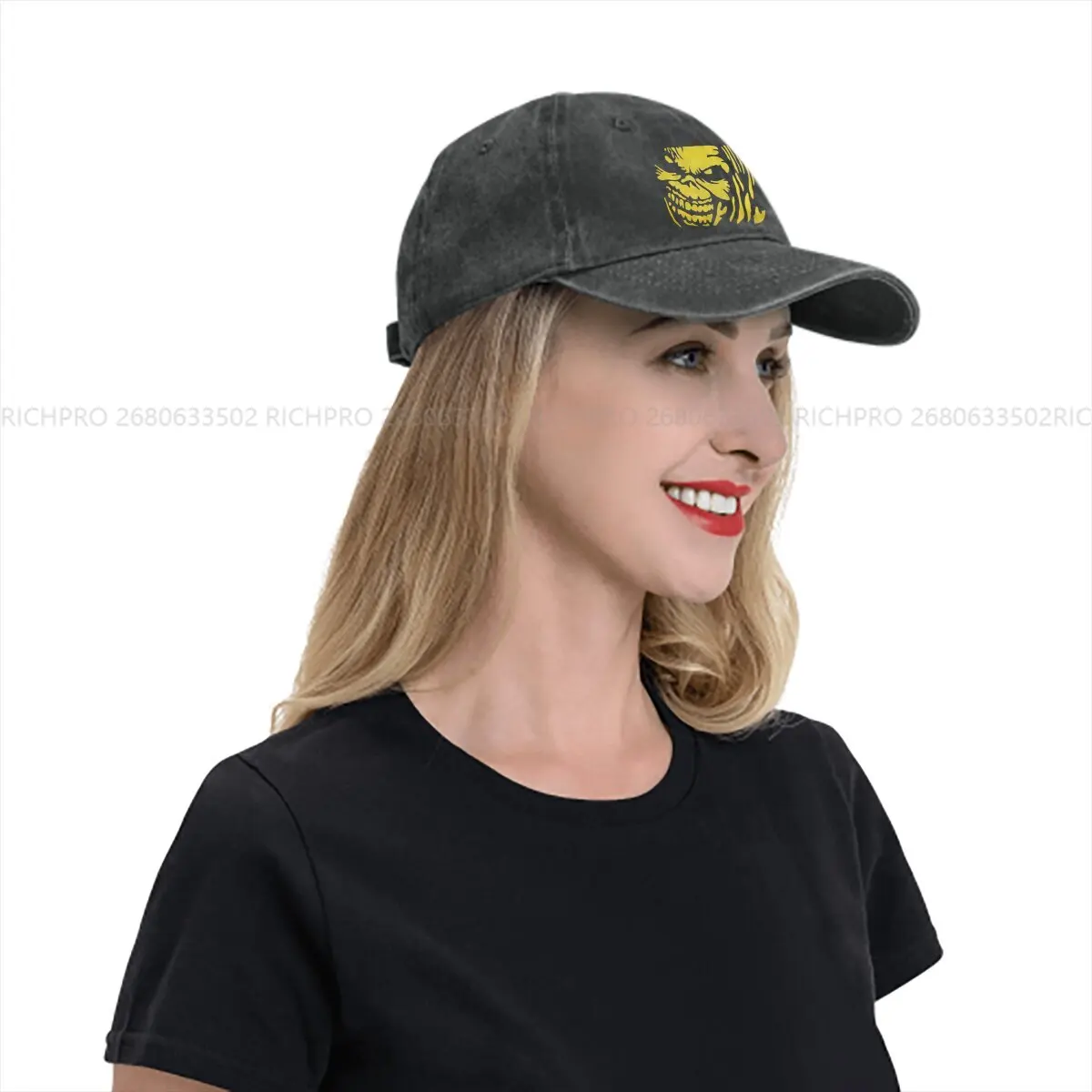 Sombrero Multicolor de METAL pesado con visera para mujer, gorra clásica con visera personalizada, sombreros de protección