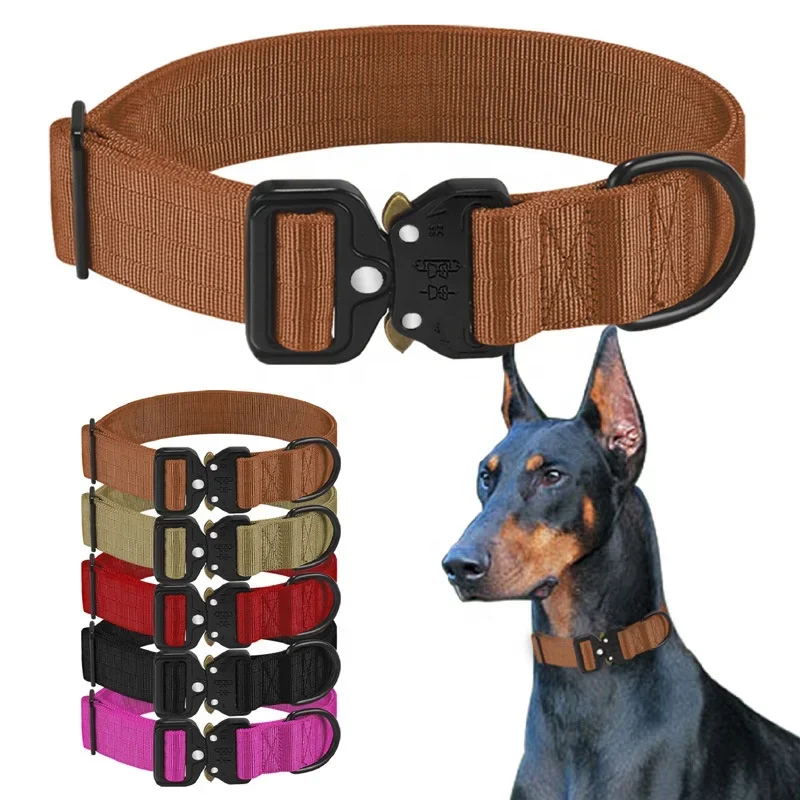 

OEM Large Adjustable Dog Collar K9 Tactical Combat Pet Collar Washable Nylon Collar for Small Medium Large Dogs,Dog accessories