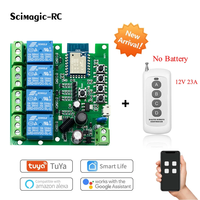 TUYA Relay Module 4CH DC 5V 12V 24V 110V 130V 220V WiFi Self-Locking 433MHz RF Receive Light Switch Vioce Alexa Google Home