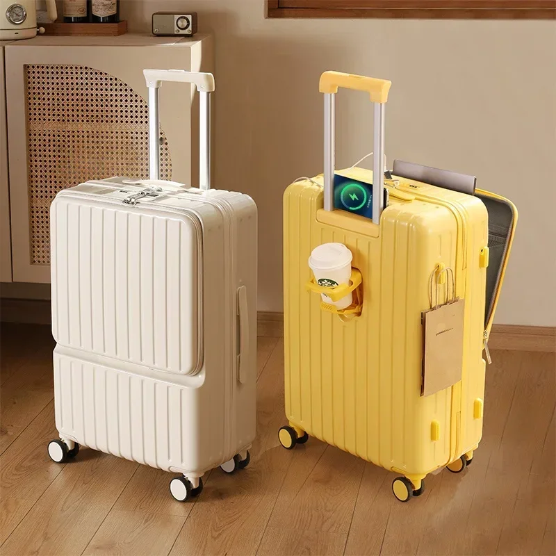 Rolling Luggage 20 22 24 Inch Suitcase Multi-functional Charging Travel Trolley Case Password Box carry on luggage with wheels