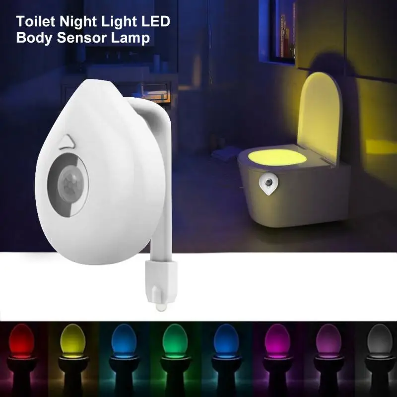 8 Colors Changeable Lamp Motion Sensor Led Toilet Seat Easy Installation Battery Powered Led Light 8 Colors Changeable Backlight