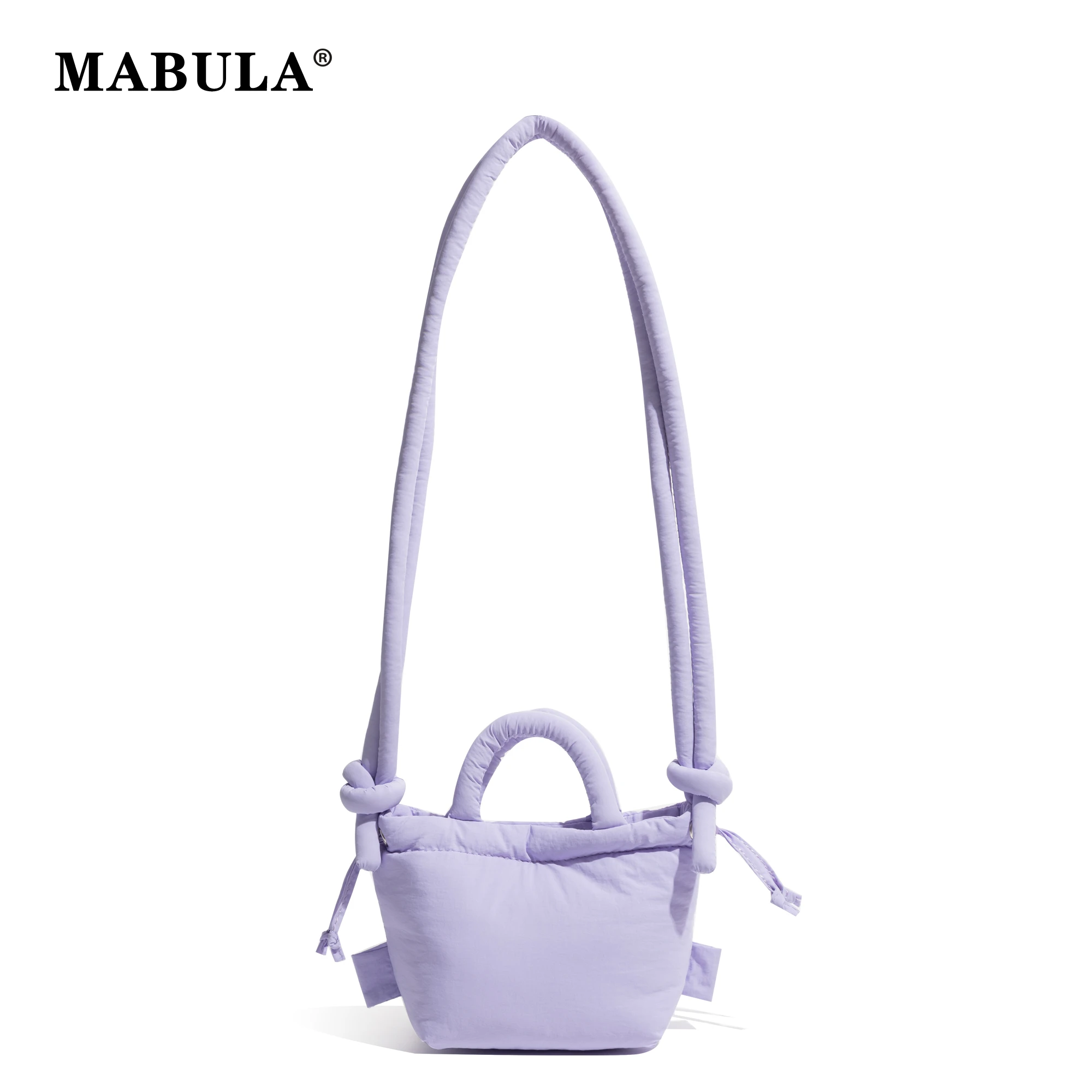 MABULA Small Puffy Purse Simple Cotton Padding Messenger Candy Color Handbag Brand Designer Ladies Backpack for Travel Daily