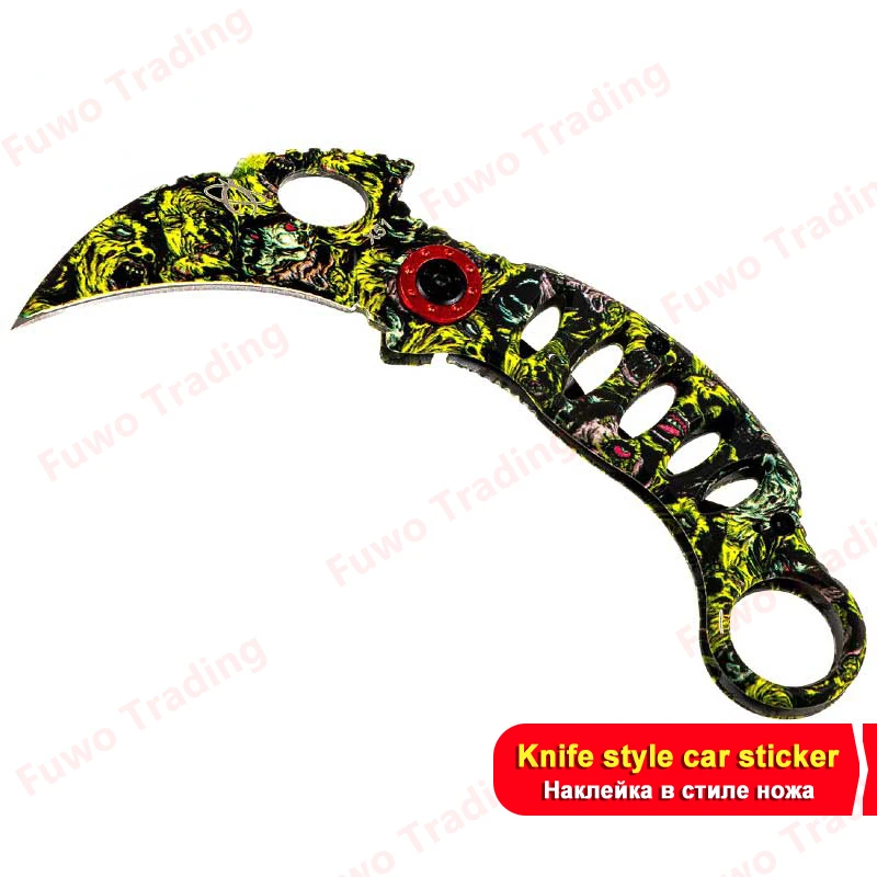 Personality Car Stickers CS GO Karambit Knife Laptop Suitable for Any Flat and Smooth Clean Surface Vinyl Decor Waterproof PVC