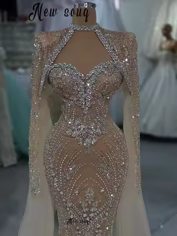 Saudi Arabia Sweetheart Evening Dress With Long Cape Sleeve Beaded Lace Second Reception Gowns 2025 Wedding Dress Customized