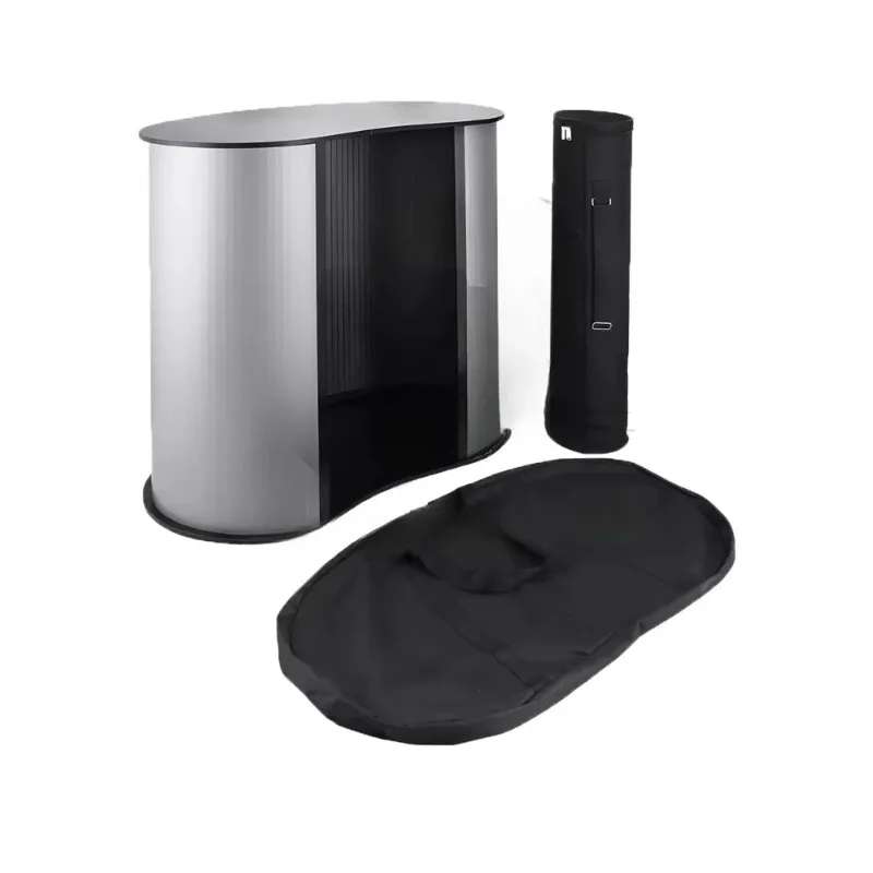 Portable black aluminum minimalist eco-friendly high-quality custom logo promotional counter table for trade shows