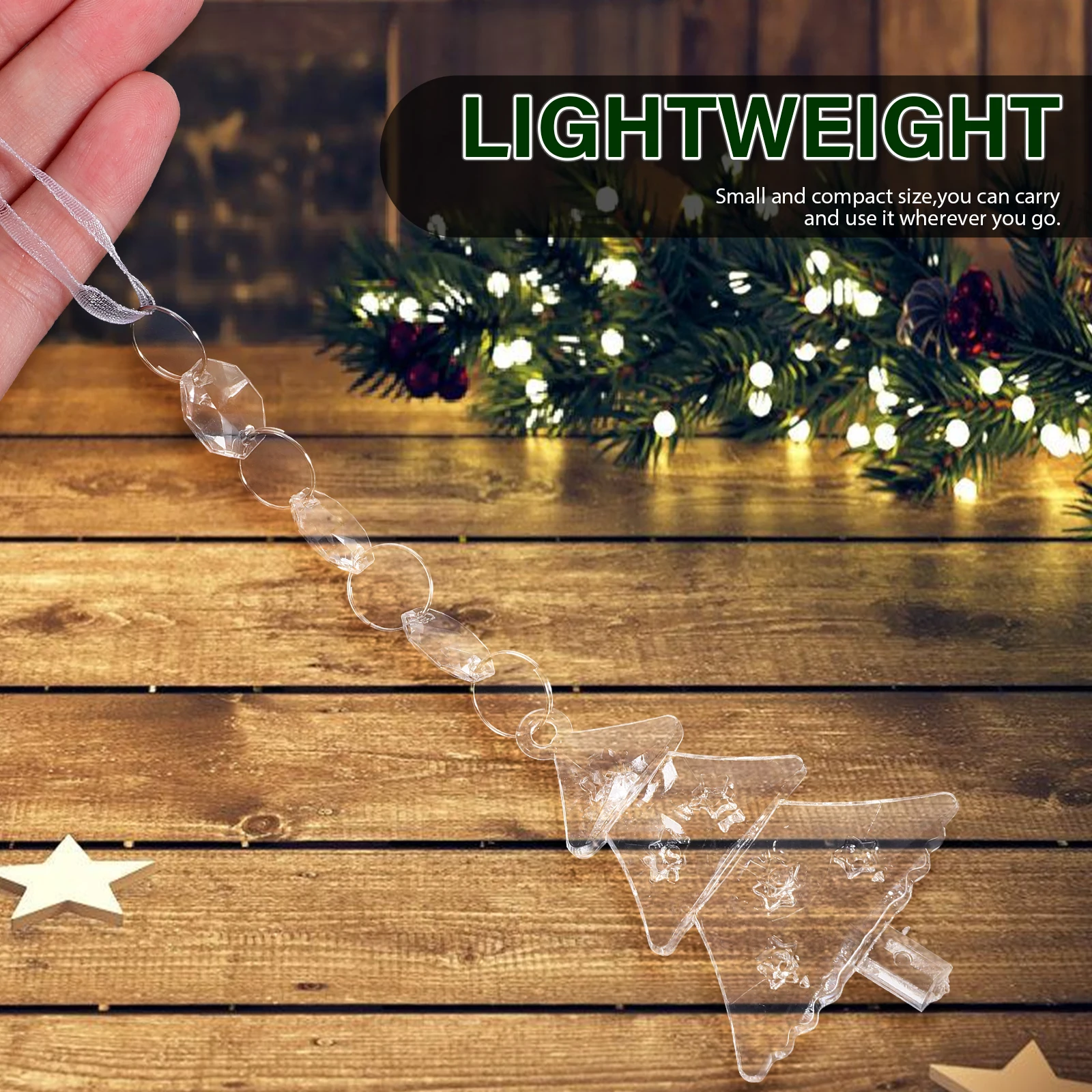 

10 Pcs Shine Christmas Tree Pendant Decorations Bulbs Acrylic Hanging Ornaments