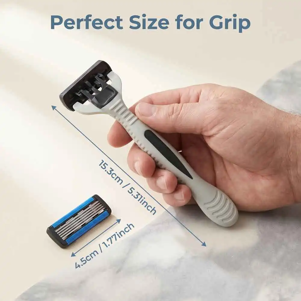 vvocci stainless steel hair removal Safety razor Men's manual razor 6-layer knife, replaceable razor head, razor tools.