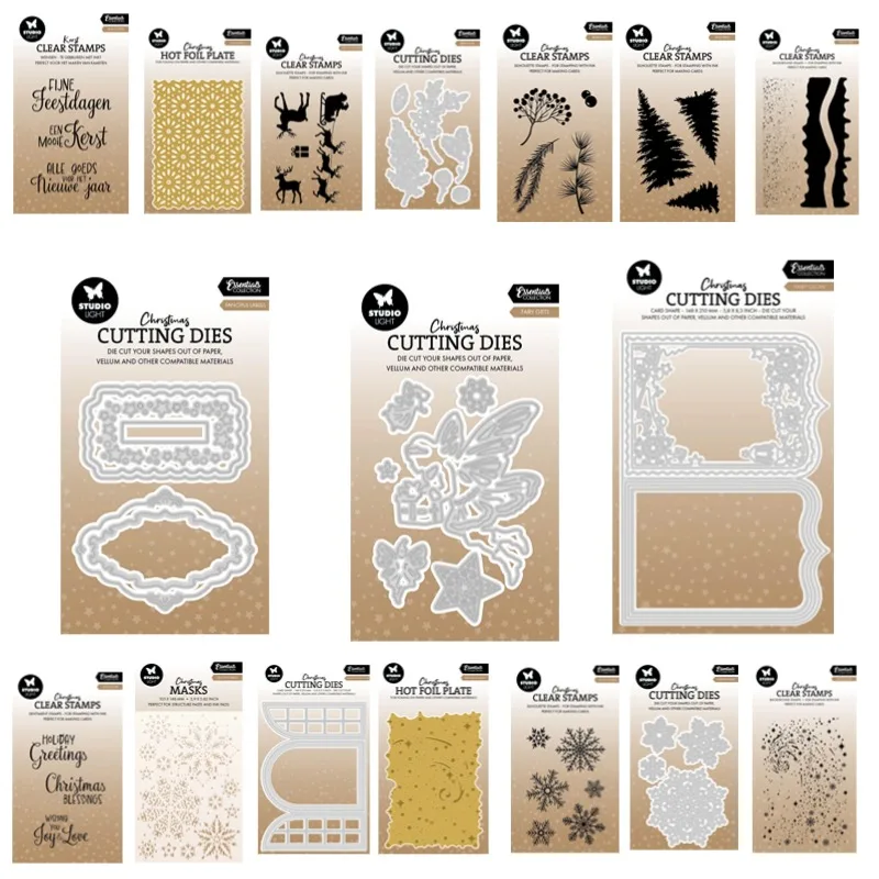 Окно Фея Снег Сосны Волшебная ночь Радость Любовь подарки Металлические штампы Силиконовые штампы Трафарет для скрапбукинга Фотоальбом