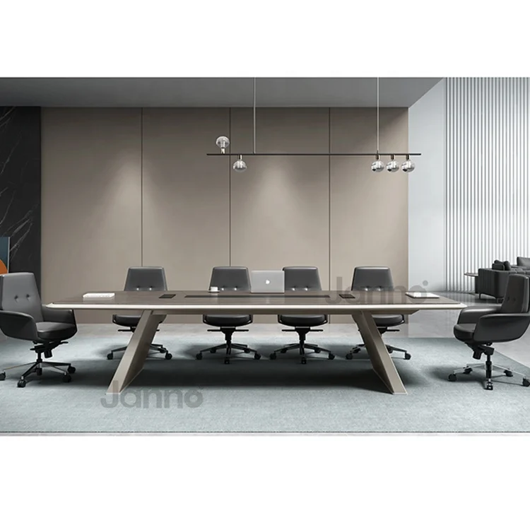 4.5m Large Size Office Board Room Furniture Conference Meeting Room Table For Business Negotiation