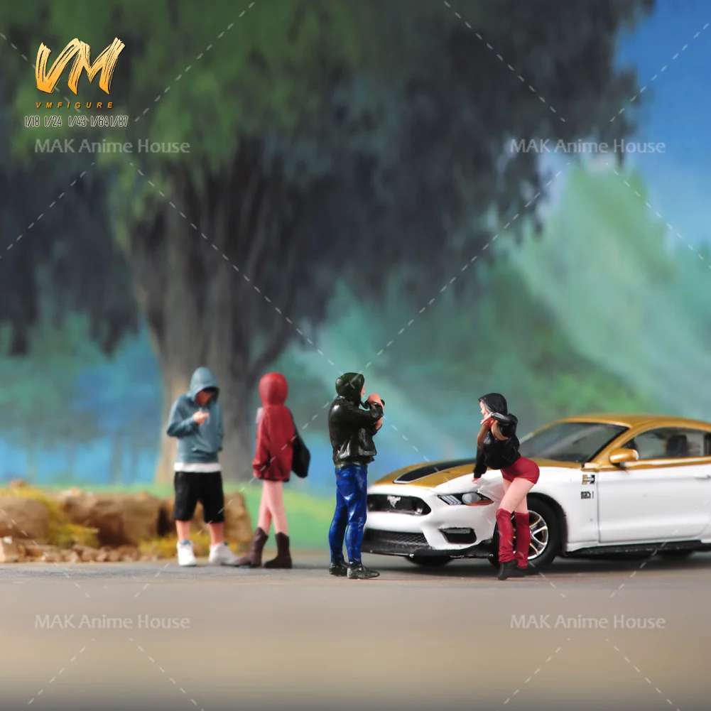 Miniaturas impresas 1/64 para niños y niñas, sudaderas con capucha, traje bonito informal, figura de escena, modelo de muñeca, decoración de escena, juguetes de fotografía