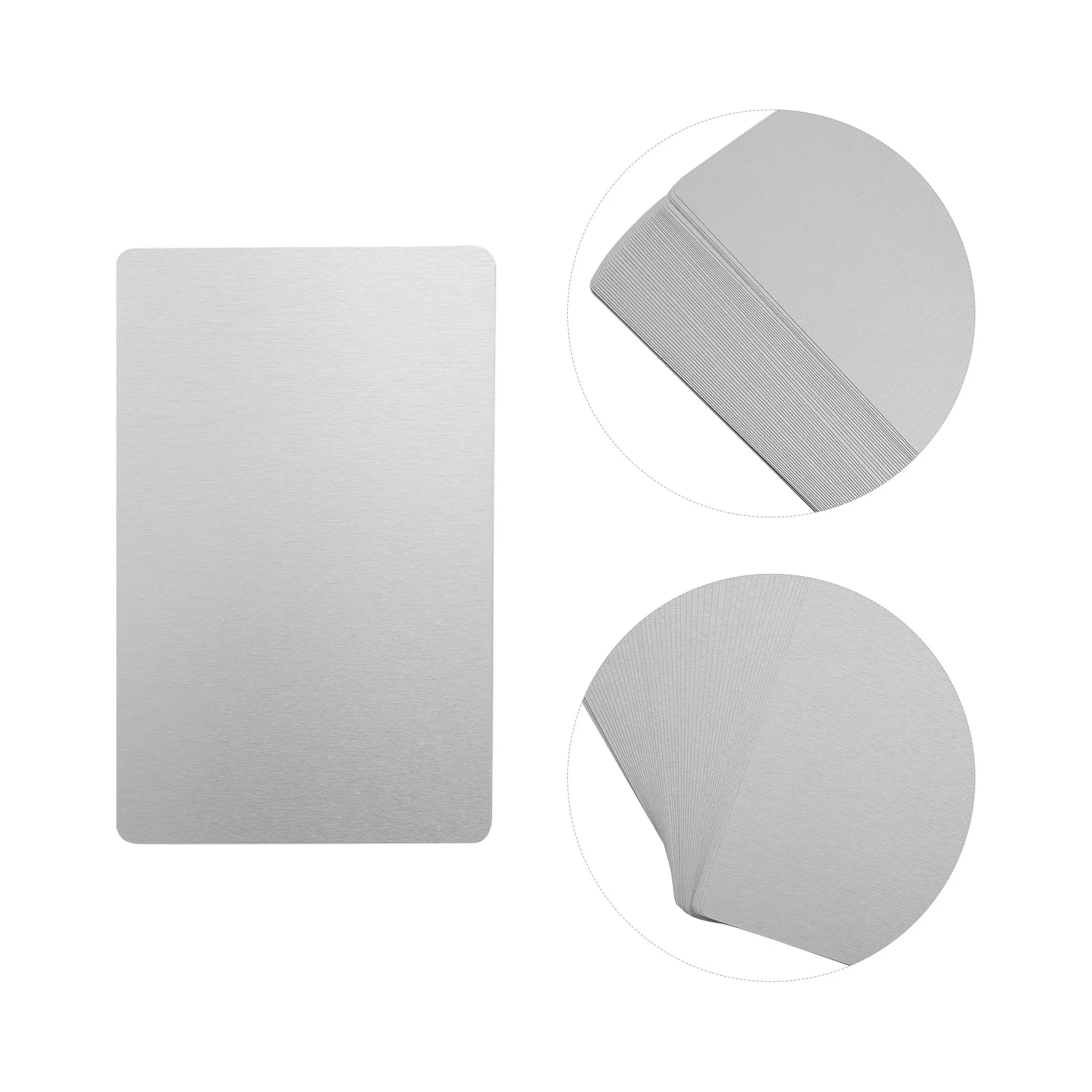 

50pcs Metal Business Cards Blank Name Cards For Engraving Machine Test Heat Transfer Smooth Aluminum Sheets Printing Supplies