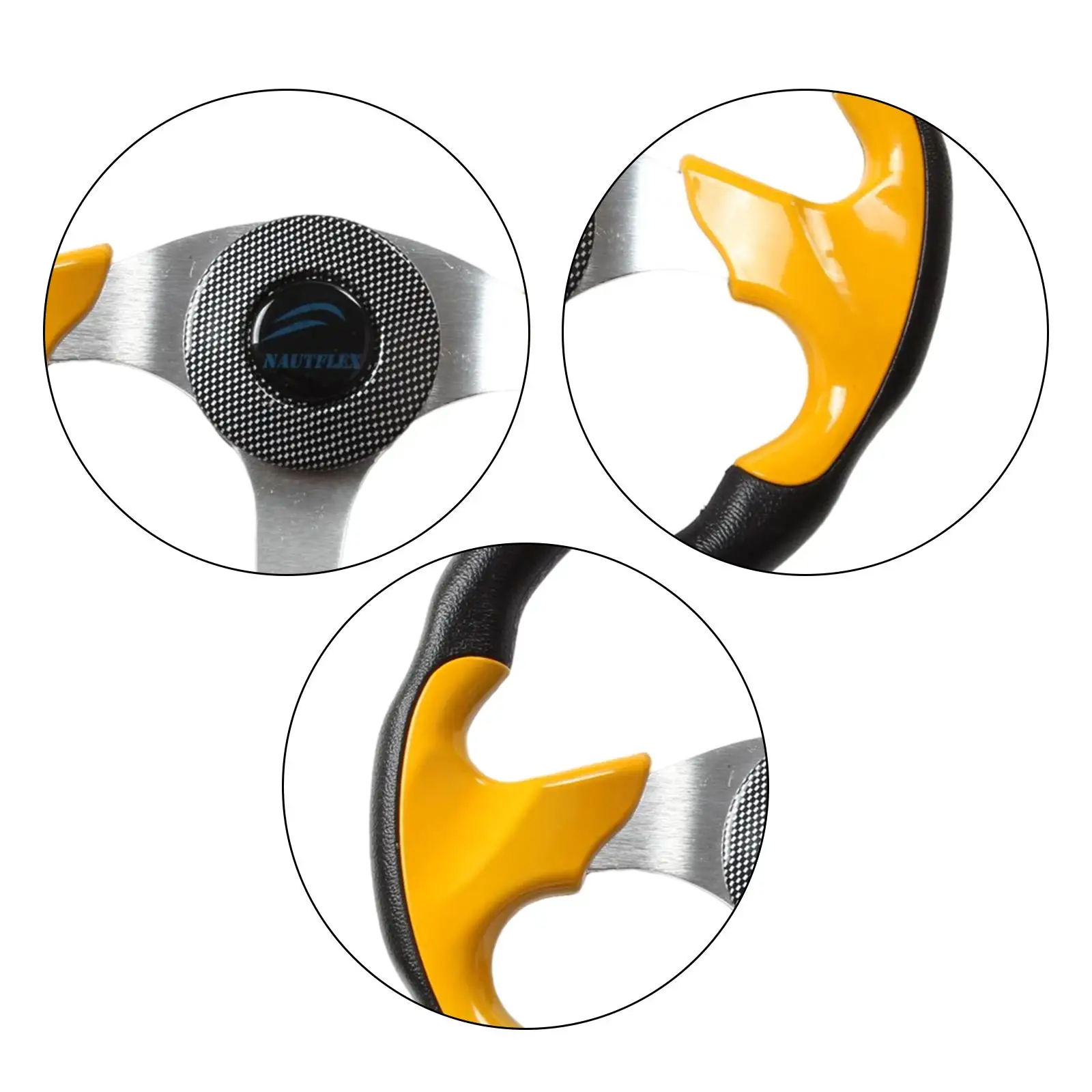 320mm Boat Steering Wheel Yellow PU Foam Grip Universal Marine Parts for Vessel Yacht Pontoon Accessories