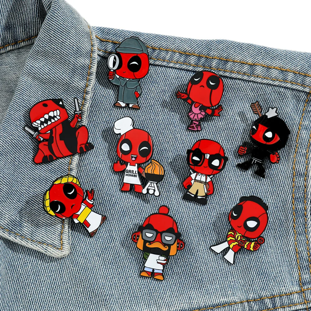 

19styles Marvel Deadpool Cute Cartoon Creative Funny Chest Pins Figures Metal Badges Accessories Clothing Jewelry Enamel Pin