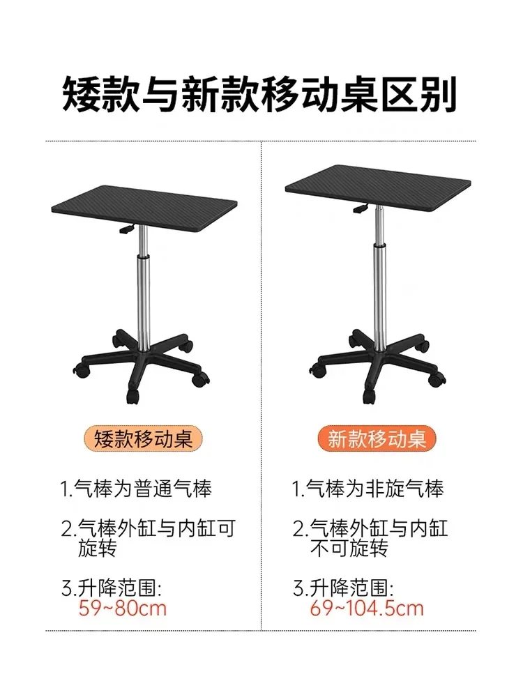 Mobile Small Table Stand Up Workbench Lift Bedside Desk