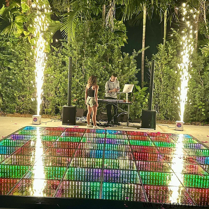 

Интерактивные танцевальные панели DMX512 Infinity 3D RGB с беспроводным управлением, 2 фута x 2 фута, цифровые светодиодные LED-панели для танцевального пола