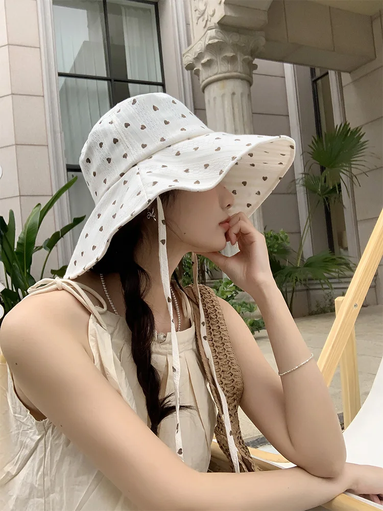 

Fre Sle Women's Summer Spring Fiing Cap Thin Large Brim Sunade Hat Sweet Match All New 2025 Travel Hat Flat Top