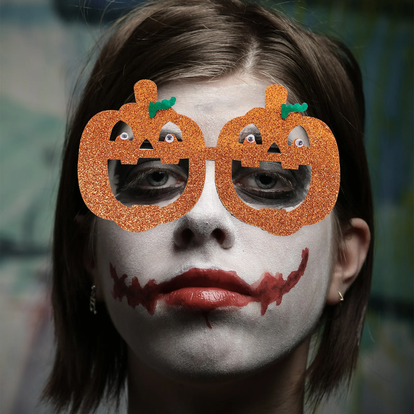 

Orange Funny Halloween Pumpkin Glasses Creative Plastic Eyeglasses Cosplay Prop for Costume Balls Parties Pumpkin Glasses
