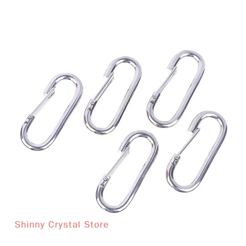 1/3/5Pcs Metal Oval Keyrings Carabiner Clip Snap Hooks Spring Openable Buckles For DIY Dog Chain Connector Pendants Bag Keychain
