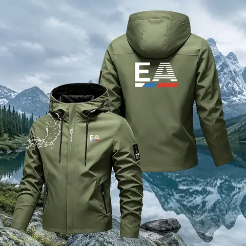 New Men's Waterproof Rain Jacket Lightweight Outer Hooded Outdoor Raincoat Hiking Windproof Jacket Climbing Outdoor Jackets