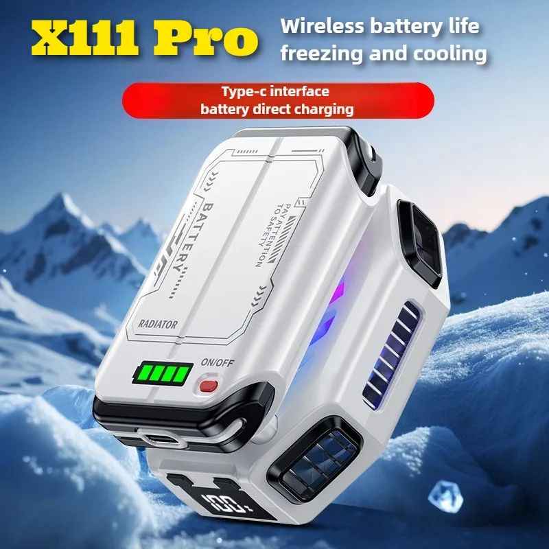 

X111 Pro Mobile Phone Magnetic Semiconductor Coolng Radiator 7 Speed Control Built-in 1800mah Battery Universal PUBG Game Cooler