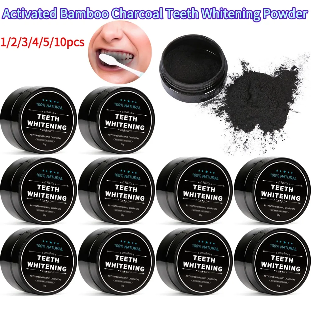 Teeth Whitening Powder Natural Organic Activated Bamboo Charcoal Yellow Teeth Cleaning Fresh Breath Toothpaste for Daily Use
