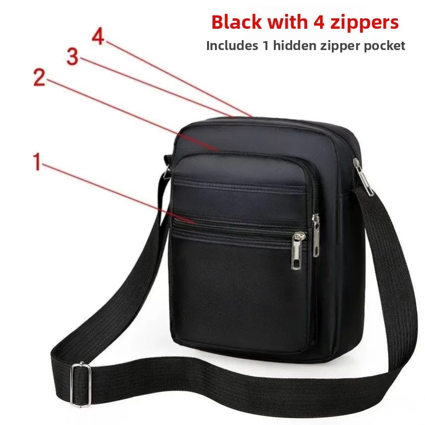 Large Capacity Oxford Cloth Backpack Waterproof Nylon Crossbody Bag for Middle-Aged And Elderly Men Casual Travel Leisure Bag