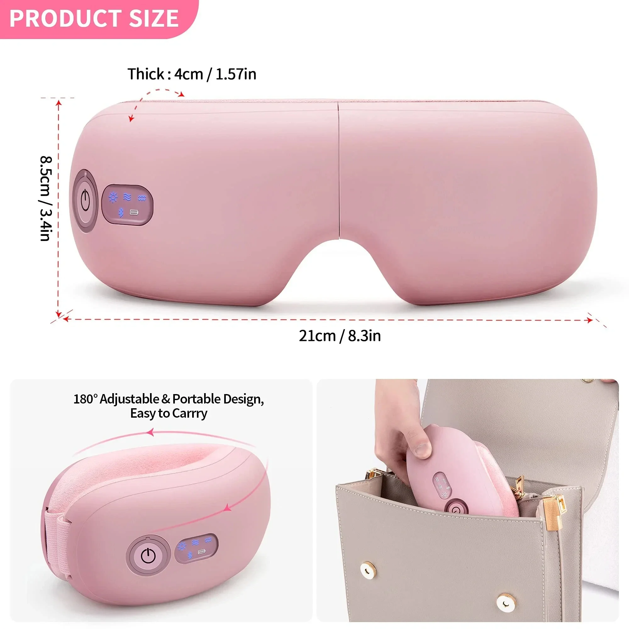 Portable Eye Therapy Massager with Heat for Relieve Eye Strain Electric Massage