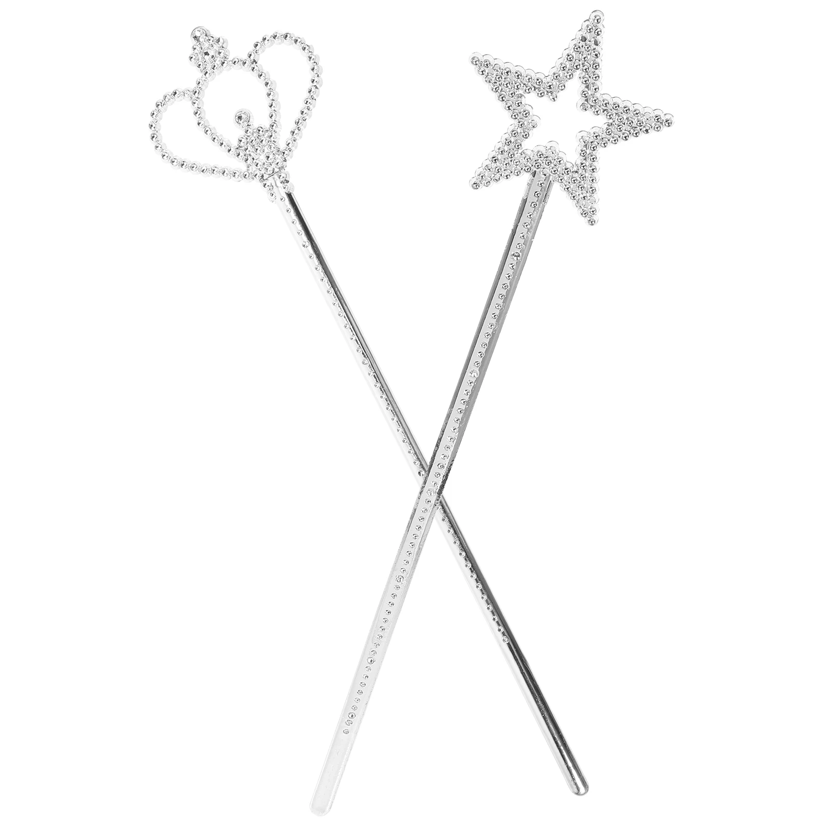 

2Pcs Metallic Star Wand Crown Wand for Princess Angel Role Playing Stage Performance Cosplay Birthday Party