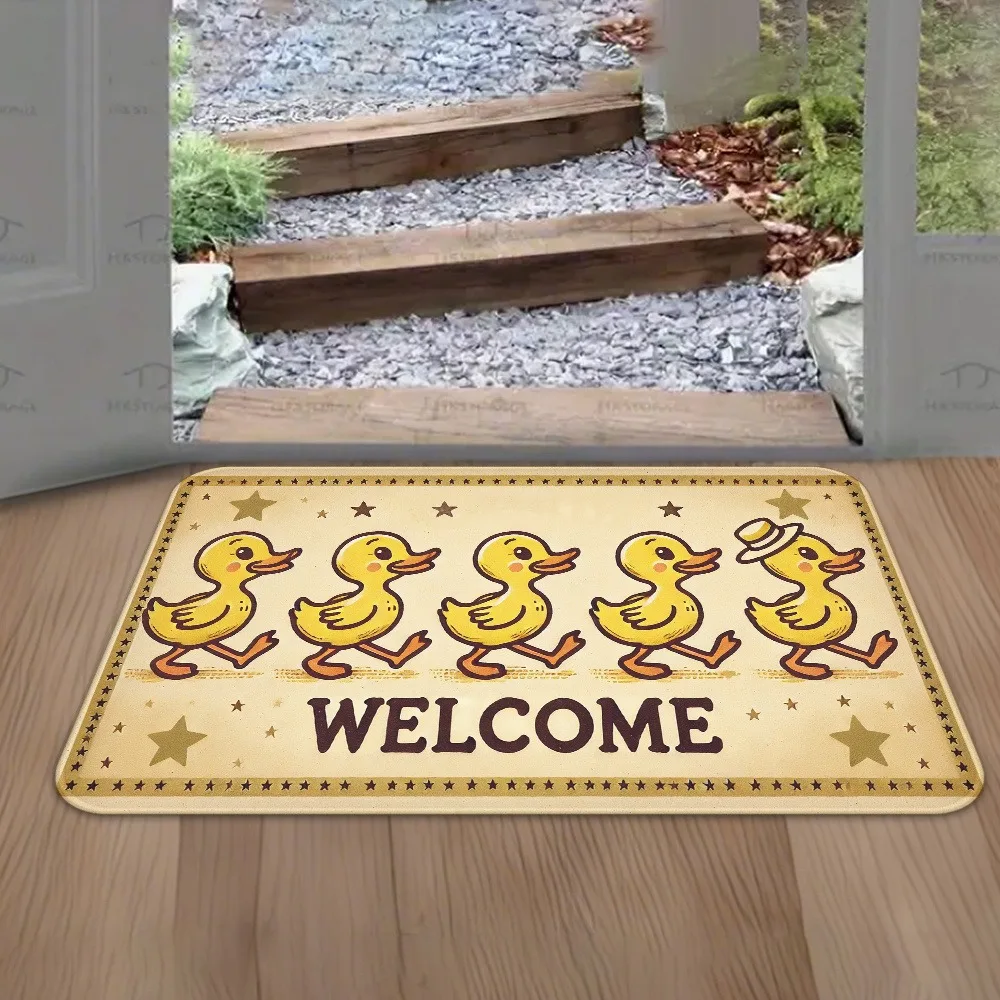 

1PC WELCOME Pattern Kitchen Rugs Non-Slip Door Mats Pop design Bathroom Rug Bath Mat Carpet for Home Sink Laundry Decor