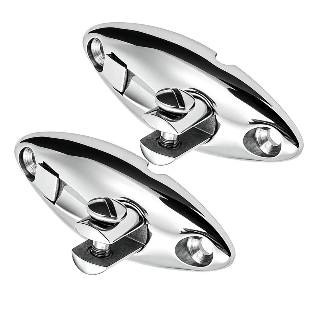 ステンレス製ボートビミニトップ360-2個セット-°-スイベルヒンジ-デッキサイドマウント-クイックリリース-91x30mm