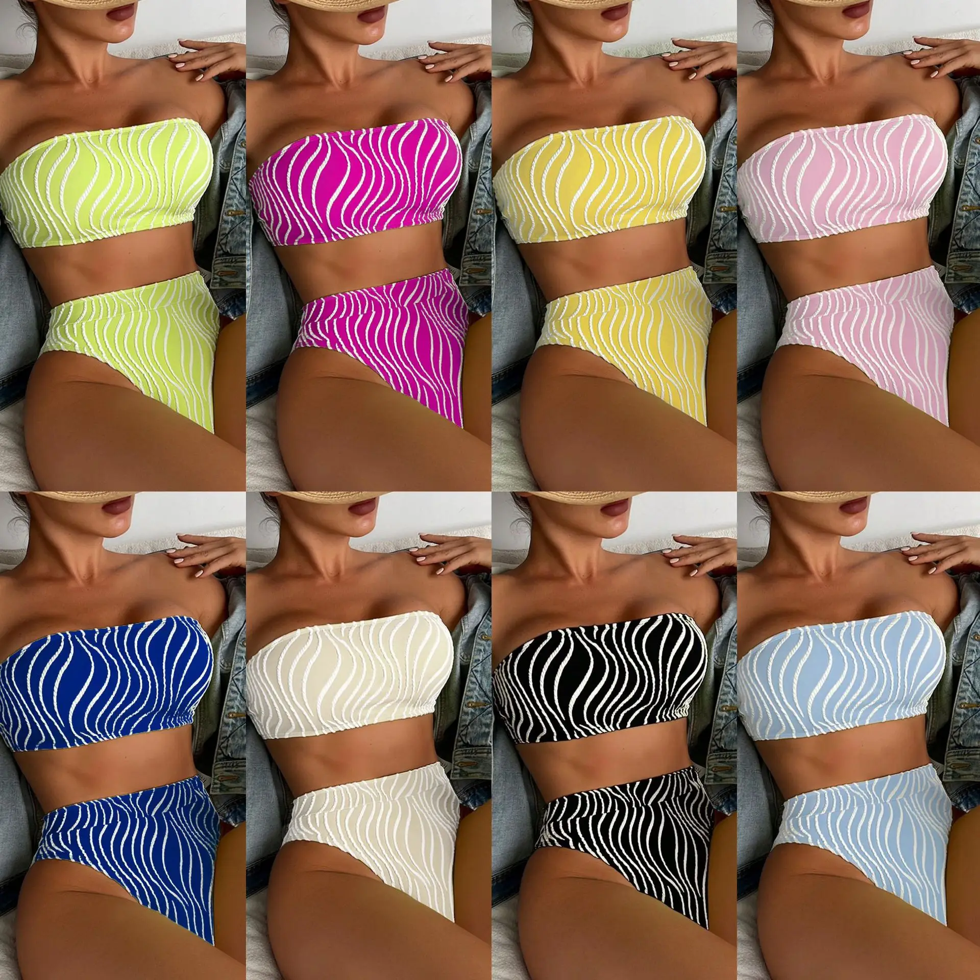 

Новинка 2025 года, горячая распродажа, комплект бикини, купальник с бретелькой на шее, разноцветный отдельный сексуальный женский купальник-бикини, женская одежда, купальники