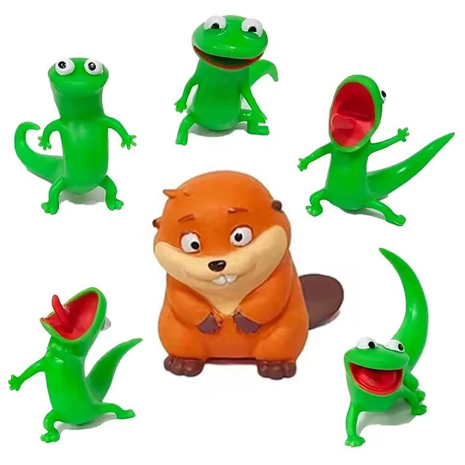 Anime-Film 3D-Gedruckte Niedliche Grüne Eidechse TOM Hoppers Lustiges Desktop-Ornament Kreatives Cartoon-Anime-Figur PVC-Modell Spielzeug Geschenk